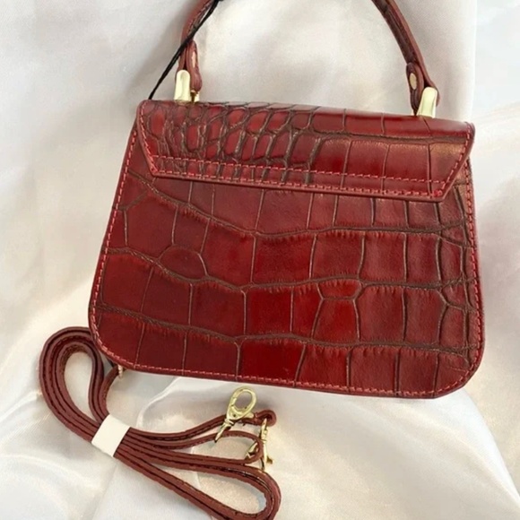 CHIARA FERRETTI RED "ALLIGATOR" FINE LEATHER BAG NEW - Picture 4 of 10